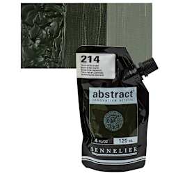 Sennelier Abstract Acrylic - Burnt Green Earth, 120 ml pouch and swatch