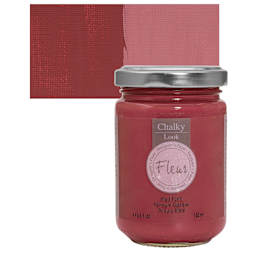 Fleur Chalky Look Paint - Red Oxide, 4.4 oz jar and swatch