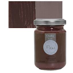 Fleur Chalky Look Paint - Burnt Umber, 4.4 oz jar and swatch