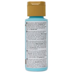DecoArt Americana Acrylic Paint - Turquoise Blue, 2 oz back of bottle