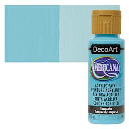 DecoArt Americana Acrylic Paint - Turquoise, 2 oz bottle and swatch