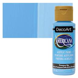 DecoArt Americana Acrylic Paint - Provence Sky, 2 oz bottle and swatch
