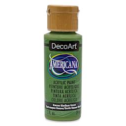DecoArt Americana Acrylic Paint - Hauser Medium Green, 2 oz (Front of bottle)