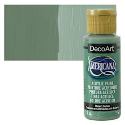 DecoArt Americana Acrylic Paint - Desert Cactus, 2 oz bottle  and swatch