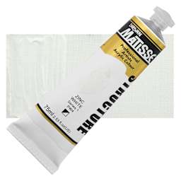 Matisse Structure Paint - Zinc White, 75 ml Tube and Swatch