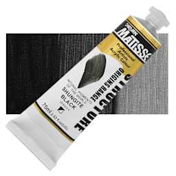 Matisse Structure Paint - Shungite Black, 75 ml Tube and Swatch