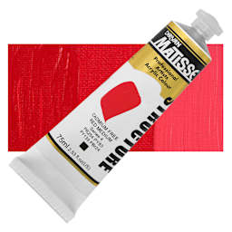 Matisse Structure Paint - Cadmium-Free Red Medium, 75 ml Tube and Swatch