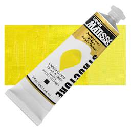 Matisse Structure Paint - Cadmium-Free Yellow Light, 75 ml Tube and Swatch