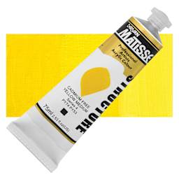 Matisse Structure Paint - Cadmium-Free Yellow Medium, 75 ml Tube and Swatch