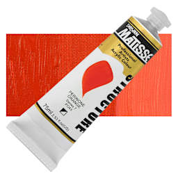 Matisse Structure Paint - Perinone Orange, 75 ml Tube and Swatch