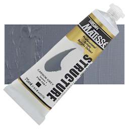 Matisse Structure Paint - Carbon Gray, 75 ml tube and swatch