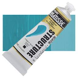 Matisse Structure Paint - Cobalt Teal, 75 ml tube and swatch