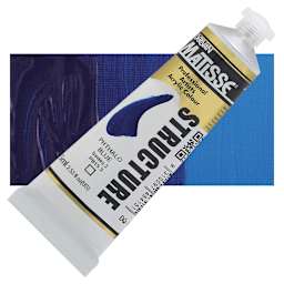 Matisse Structure Paint - Phthalo Blue, 75 ml tube and swatch