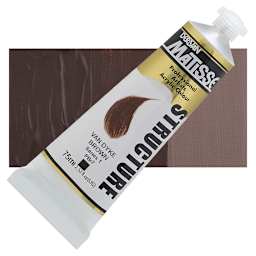 Matisse Structure Paint - Van Dyke Brown, 75 ml tube and swatch