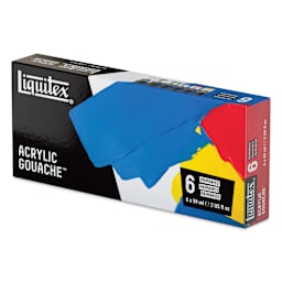 Liquitex Acrylic Gouache - Set of 6, Primaries, 59 ml, packaging