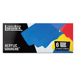 Liquitex Acrylic Gouache - Set of 6, Primaries, 59 ml, front of packaging