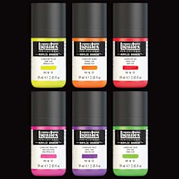 Liquitex Acrylic Gouache - Set of 6, Fluorescents, 59 ml, set contents