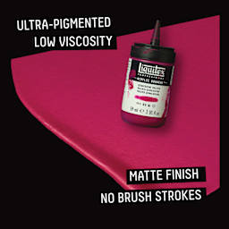 Liquitex Professional Acrylic Gouache Ultra-pigmented, low viscosity, matte finish, no brush strokes.