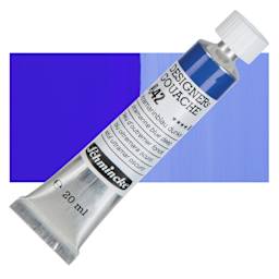 Schmincke Designers Gouache - Ultramarine Blue Deep, 20 ml Tube and swatch