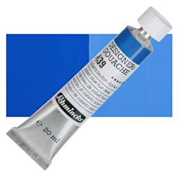 Schmincke Designers Gouache - Cobalt Blue Hue Deep, 20 ml Tube and swatch