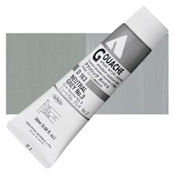 Holbein Acrylic Gouache - Neutral Gray 3, 20 ml tube and swatch