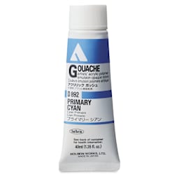 Holbein Acrylic Gouache – Primary Cyan, 40 ml tube