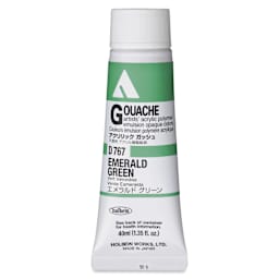 Holbein Acrylic Gouache - Emerald Green, 40 ml tube