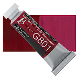 Holbein Irodori Artist Gouache - Crimson, 15 ml, Tube and swatch