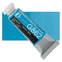 Holbein Irodori Artist Gouache - Geisha Blue, 15 ml, Tube and swatch