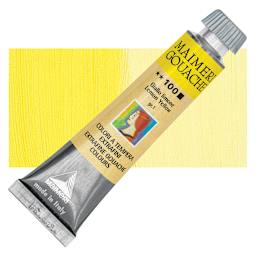 Maimeri Artist Gouache - Lemon Yellow, 20 ml tube and swatch