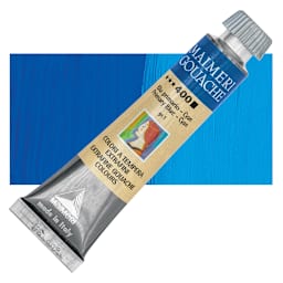 Maimeri Artist Gouache - Primary Blue - Cyan, 20 ml tube and swatch