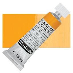 Schmincke Horadam Artist Gouache - Cadmium Yellow Deep, 15 ml tube and swatch