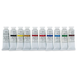 M. Graham Artists' Gouache - Set of 10, Deluxe Set, 15 ml Tubes in a line