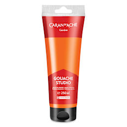 Caran d'Ache Studio Gouache - Fluorescent Orange, 250 ml, Tube