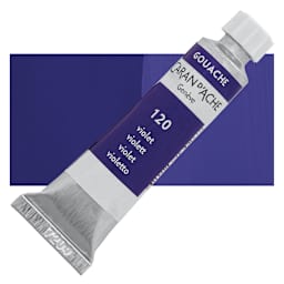 Caran d'Ache Studio Gouache - Violet, 10 ml, Tube and swatch