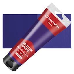 Caran d'Ache Studio Gouache - Violet, 250 ml, Tube and swatch