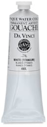 Da Vinci Professional Gouache - Single 150 ml tube of Titanium White shown upright
