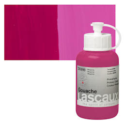 Lascaux Acrylic Gouache - Primary Magenta, 85 ml bottle and swatch