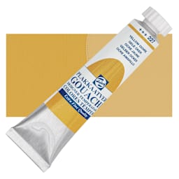 Royal Talens Gouache - Yellow Ochre, 20 ml tube and swatch