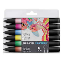 Winsor & Newton Promarker Watercolor Markers - Floral Colors, Set of 6 front of package