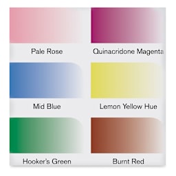 Winsor & Newton Promarker Watercolor Markers - Floral Colors, Set of 6 included swatches