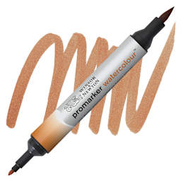 Winsor & Newton Promarker Watercolor Marker - Burnt Sienna marker and swatch