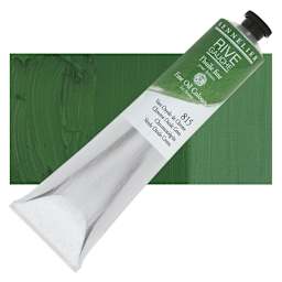 Sennelier Rive Gauche Artists Oil Color - Chrome Oxide Green, 200 ml tube and swatch