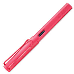 Lamy Safari Fountain Pen - Sunset Coral, Extra Fine Nib, cap on