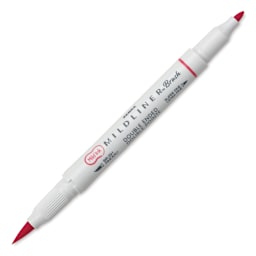 Zebra Mildliner Double Ended Brush Pen - Red, caps off