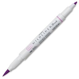 Zebra Mildliner Double Ended Brush Pen - Magenta, caps off