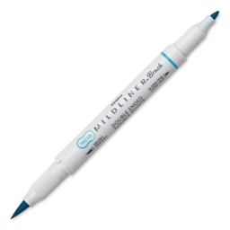 Zebra Mildliner Double Ended Brush Pen - Smoke Blue, caps off