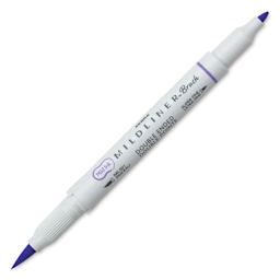 Zebra Mildliner Double Ended Brush Pen - Lavender, caps off
