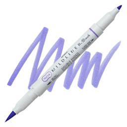 Zebra Mildliner Double Ended Brush Pen - Lavender, swatch and pen