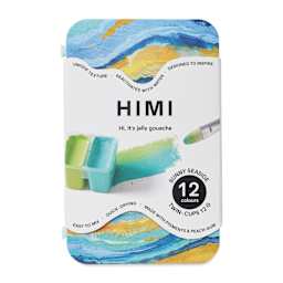 Himi Jelly Gouache Paint - Set of 12, Sunny Seaside, 12 g cups front of packaging